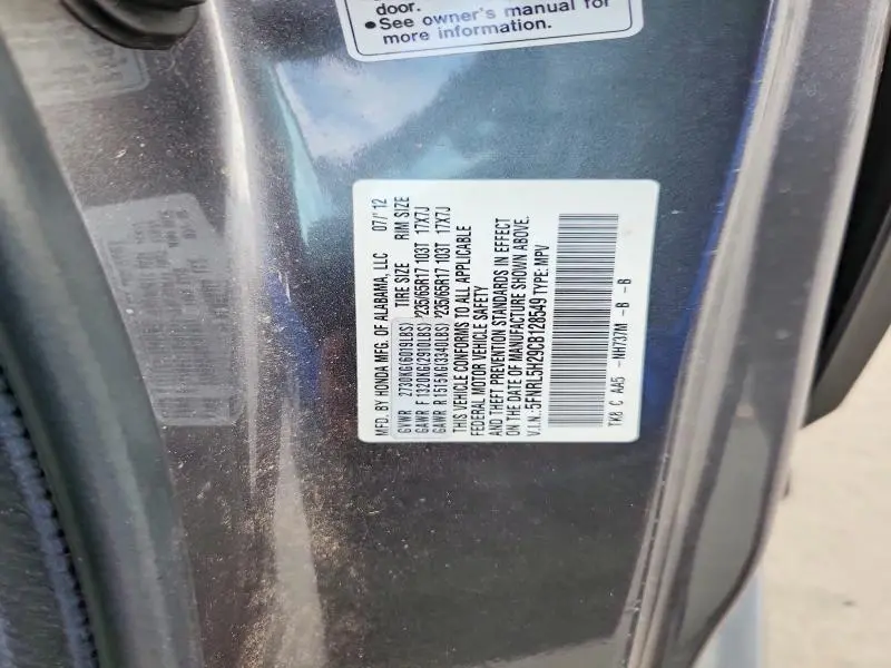 2012 HONDA ODYSSEY LX  