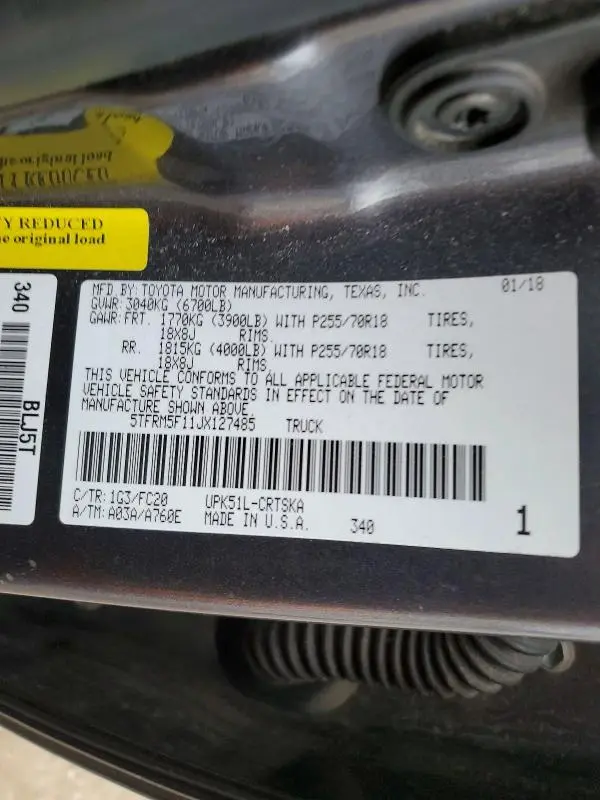 2018 TOYOTA TUNDRA DOUBLE CAB SR  