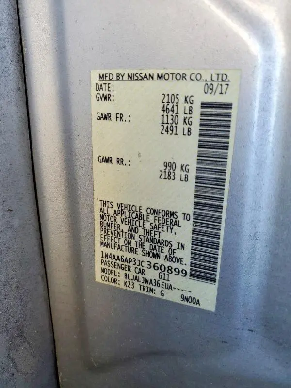 2018 NISSAN MAXIMA 3.5S  