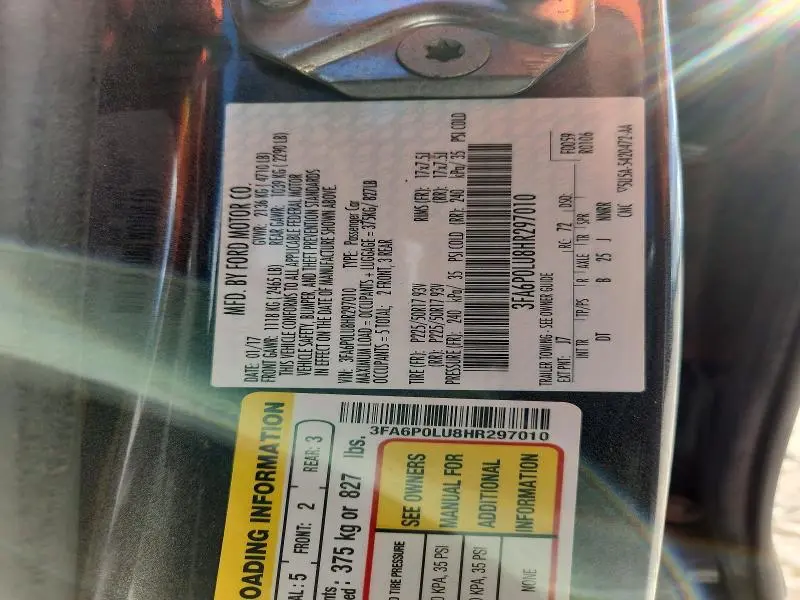 2017 FORD FUSION SE HYBRID  