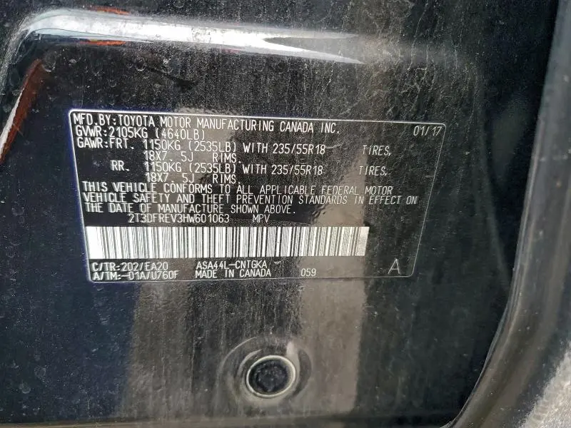 2017 TOYOTA RAV4 LIMITED  