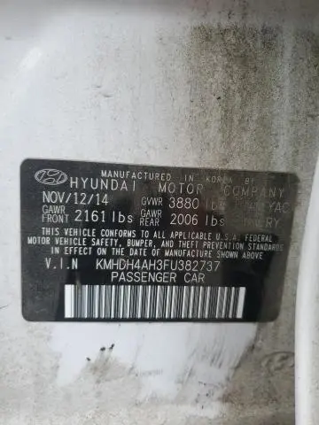 2015 HYUNDAI ELANTRA SE  