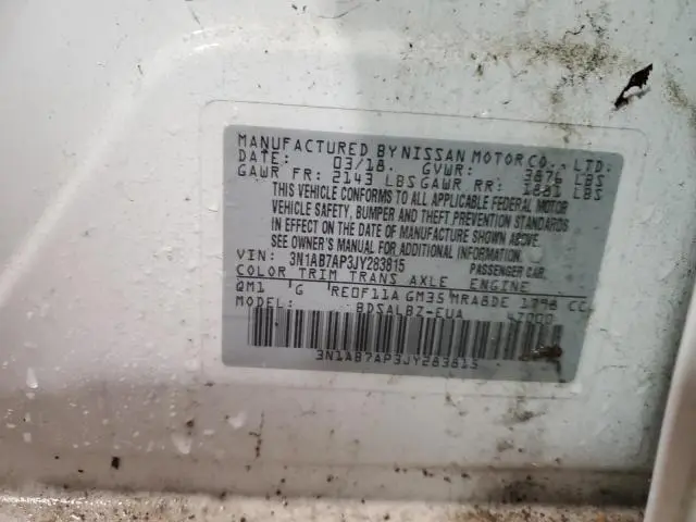 2018 NISSAN SENTRA S  