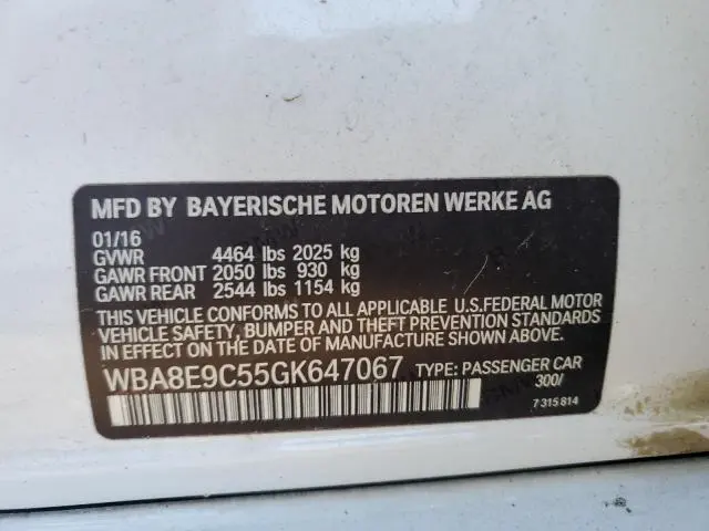 2016 BMW 328 I SULEV  