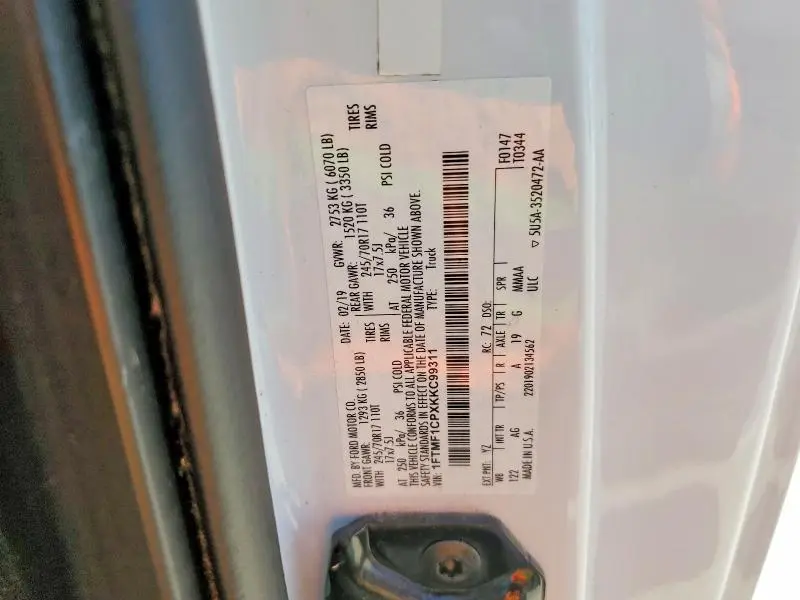 2019 FORD F150   