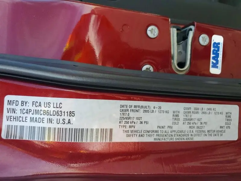 2020 JEEP CHEROKEE LATITUDE  