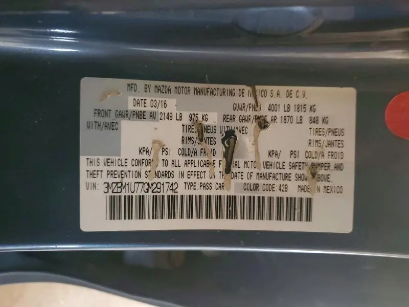 2016 MAZDA 3 SPORT  