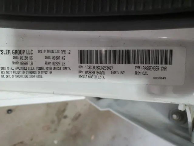 2012 CHRYSLER 200 LIMITED  