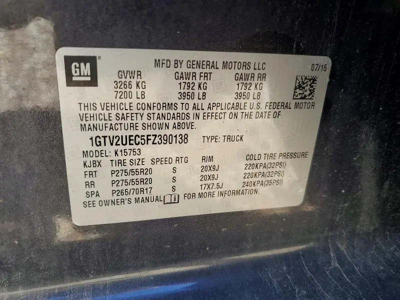 2015 GMC SIERRA K1500 SLE  