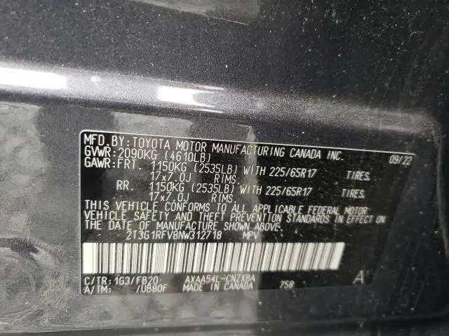 2022 TOYOTA RAV4 LE  