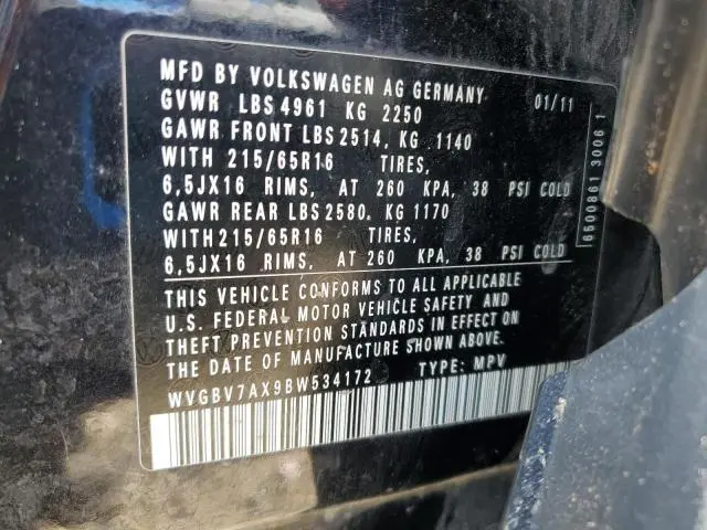 2011 VOLKSWAGEN TIGUAN S  