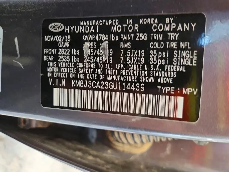 2016 HYUNDAI TUCSON LIMITED  