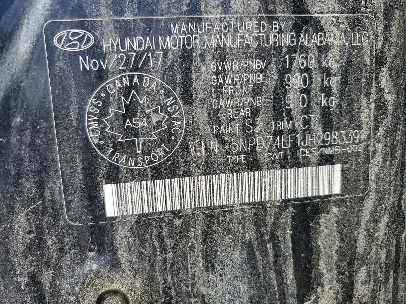2018 HYUNDAI ELANTRA SE  