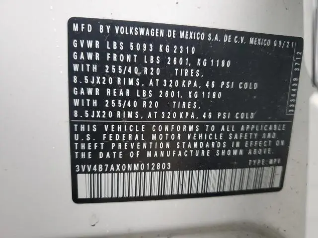 2022 VOLKSWAGEN TIGUAN SEL R-LINE  