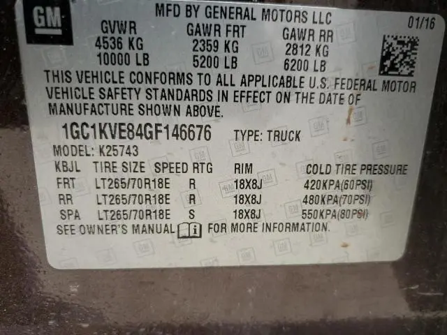 2016 CHEVROLET SILVERADO K2500 HEAVY DUTY LT