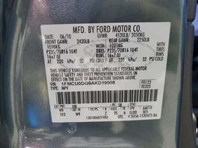 2010 FORD ESCAPE XLT  