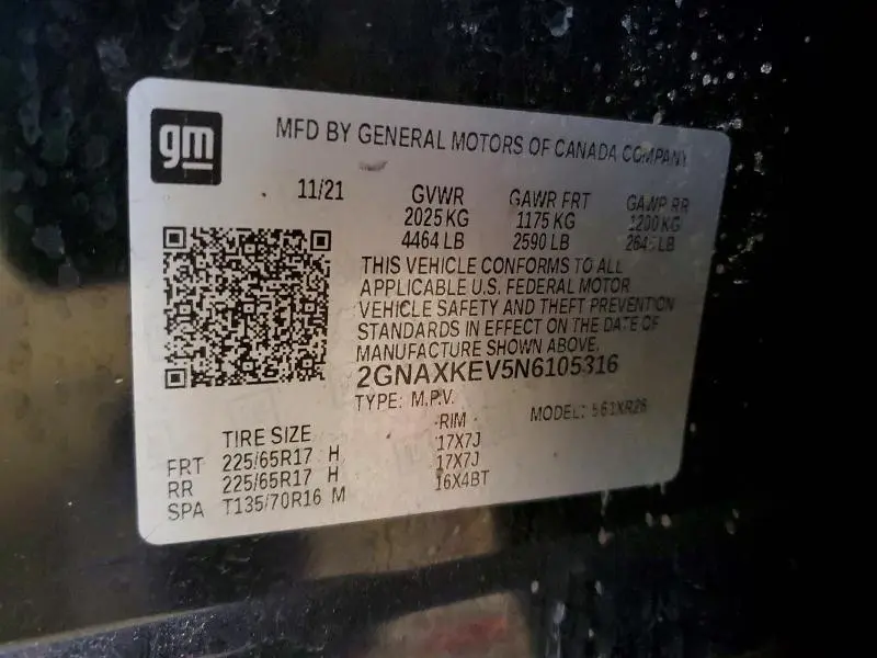 2022 CHEVROLET EQUINOX LT  