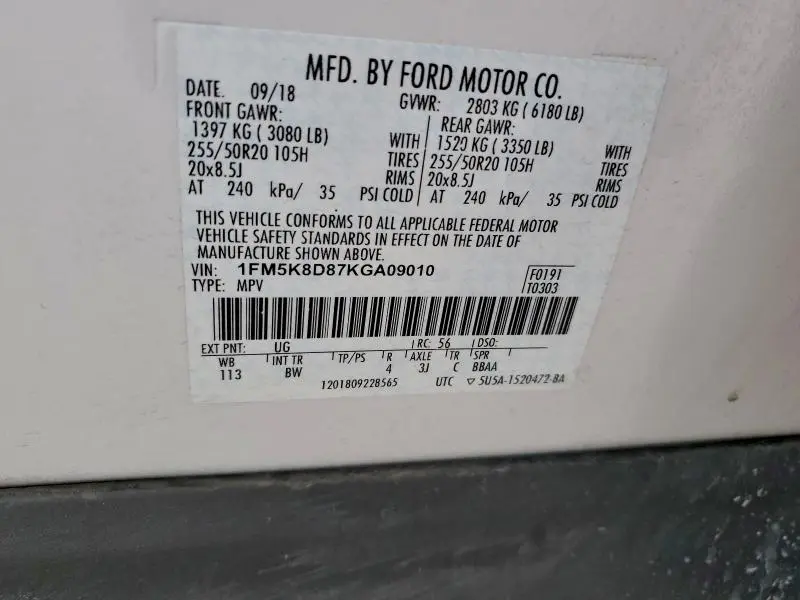 2019 FORD EXPLORER XLT  