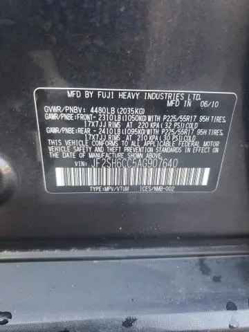 2010 SUBARU FORESTER 2.5X PREMIUM  