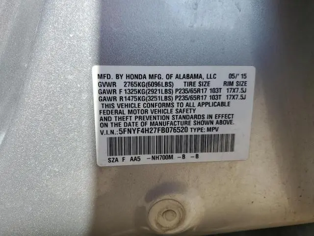 2015 HONDA PILOT LX  