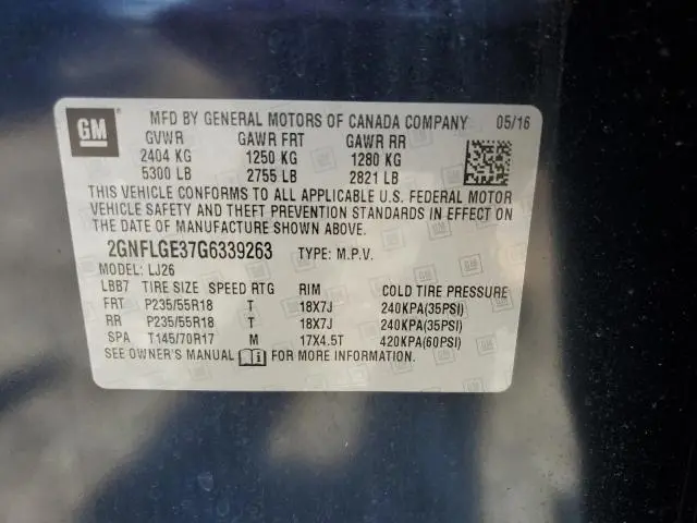 2016 CHEVROLET EQUINOX LTZ  