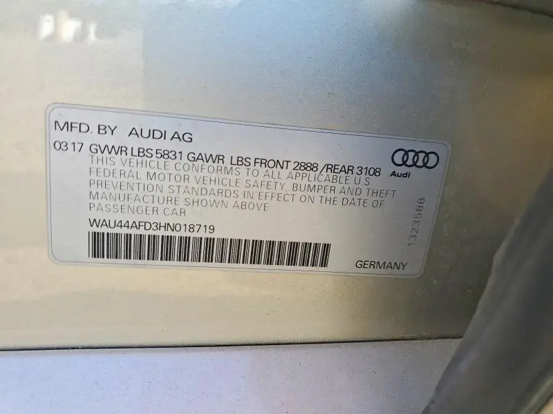 2017 AUDI A8 L QUATTRO  