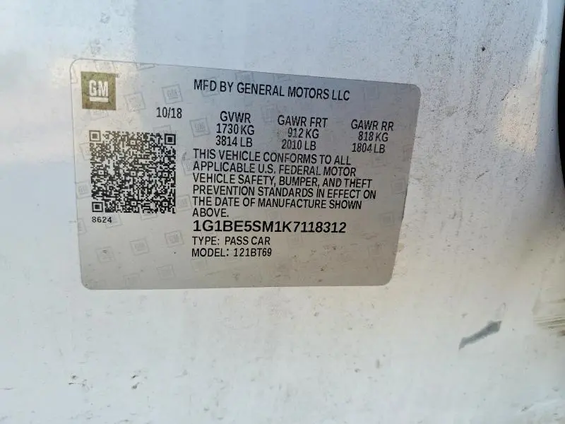 2019 CHEVROLET CRUZE LT  