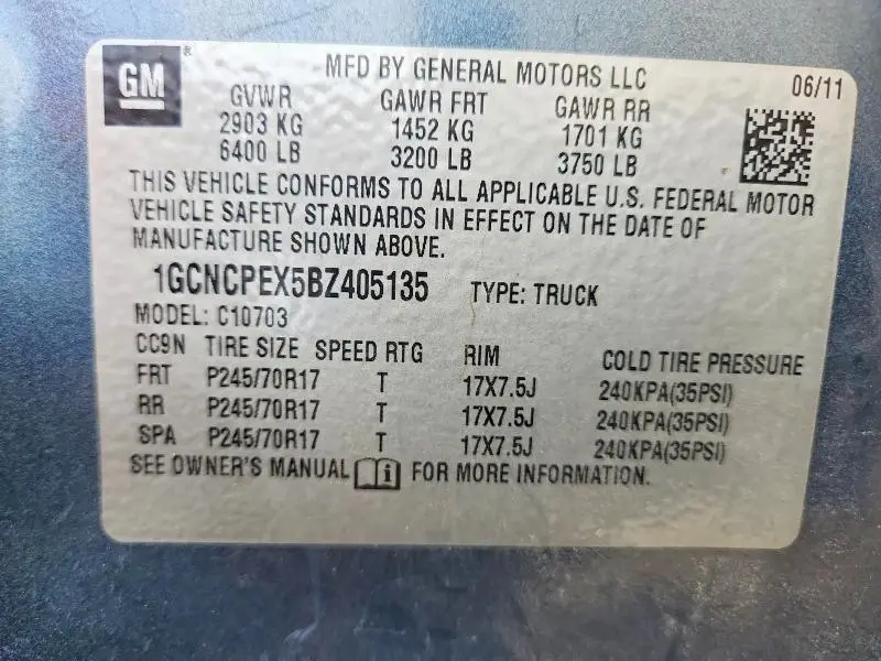 2011 CHEVROLET SILVERADO C1500  