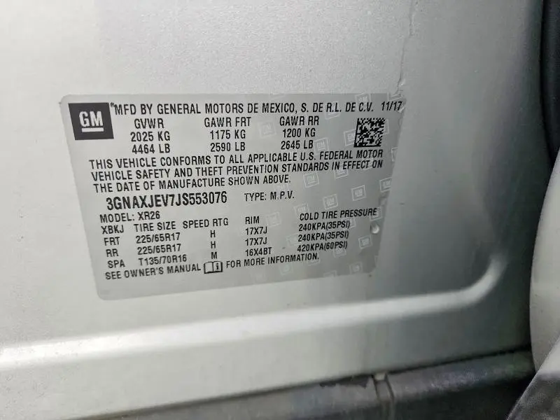 2018 CHEVROLET EQUINOX LT  