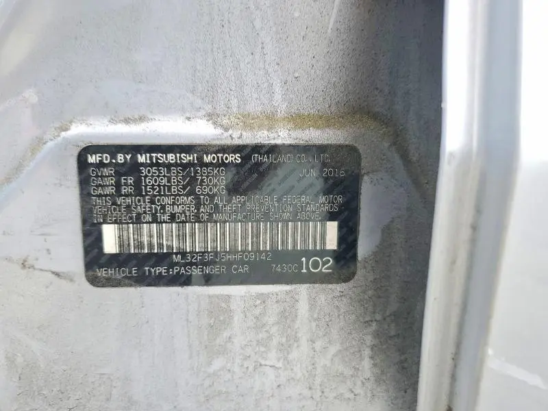2017 MITSUBISHI MIRAGE G4 ES  
