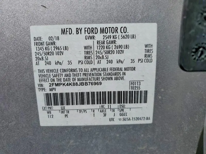 2018 FORD EDGE TITANIUM  