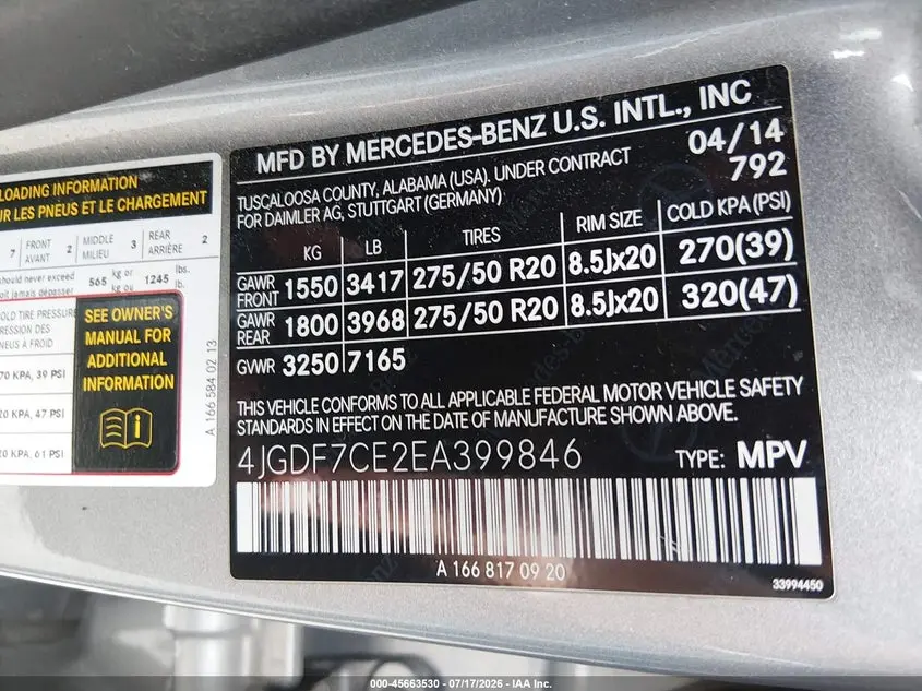 2014 MERCEDES-BENZ GL 450 4MATIC