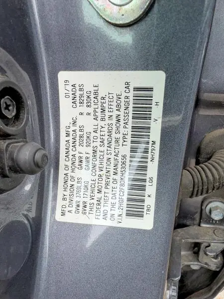 2019 HONDA CIVIC SPORT  