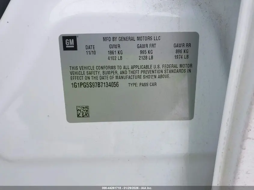 2011 CHEVROLET CRUZE 2LT