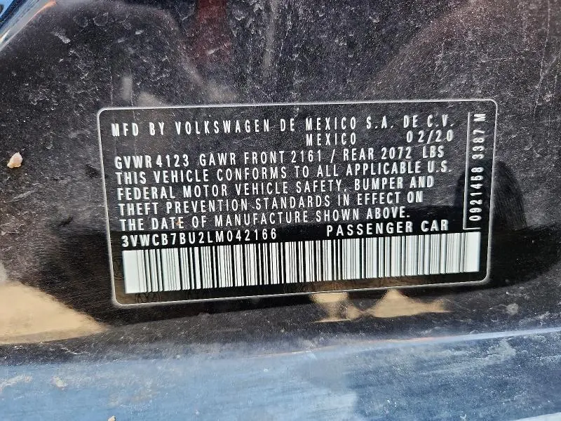 2020 VOLKSWAGEN JETTA S  