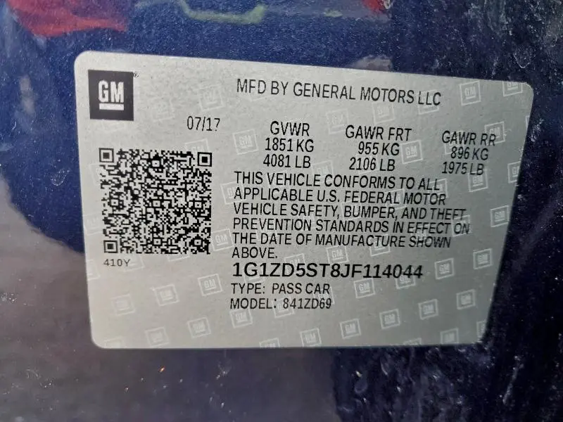 2018 CHEVROLET MALIBU LT  