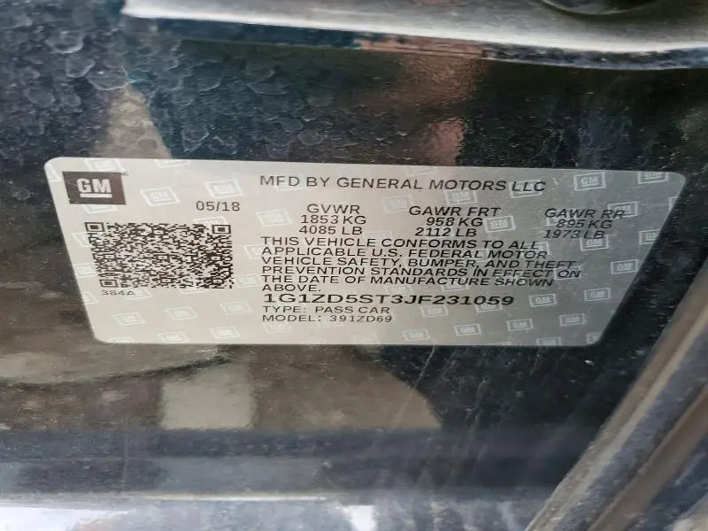 2018 CHEVROLET MALIBU LT  