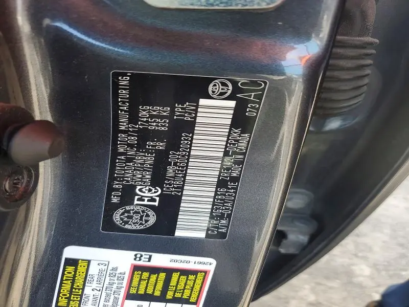 2013 TOYOTA COROLLA L  