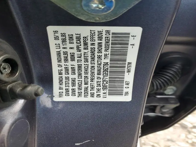 2016 HONDA CIVIC EX  