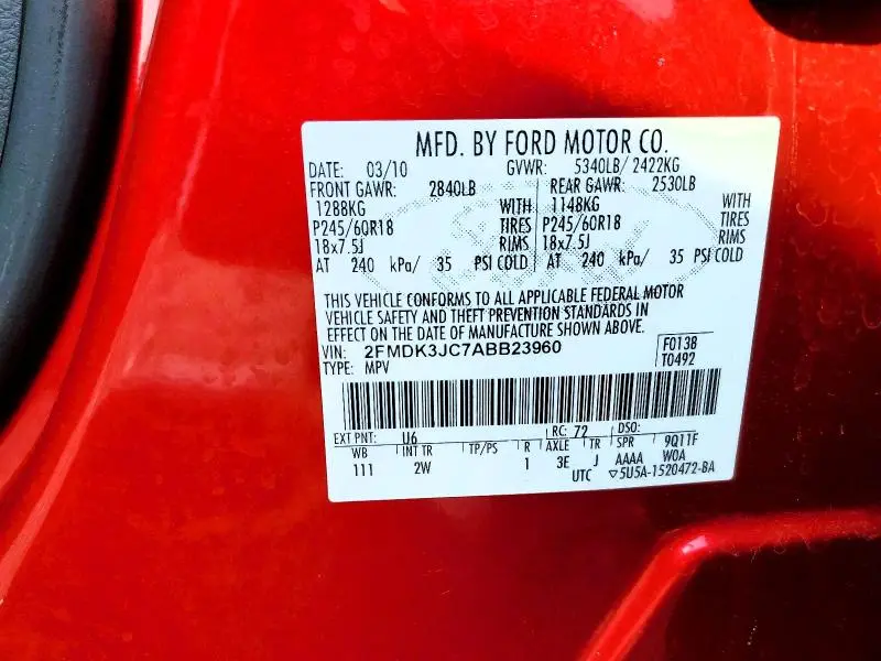 2010 FORD EDGE SEL  