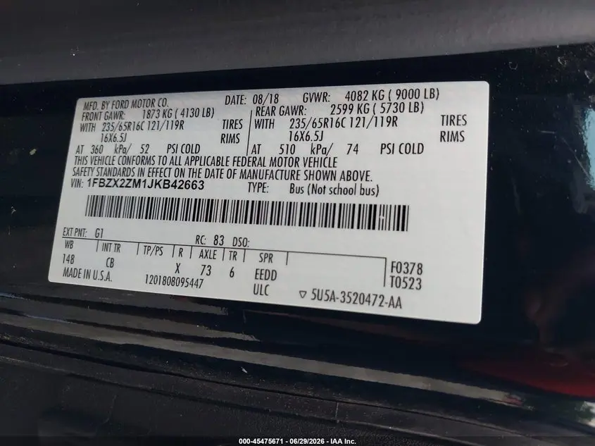 2018 FORD TRANSIT-350 XL/XLT