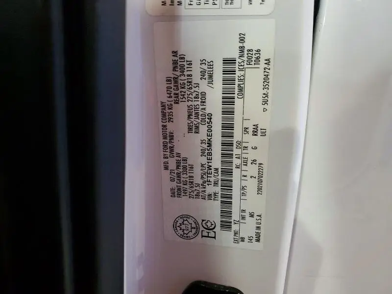 2021 FORD F150 SUPERCREW  