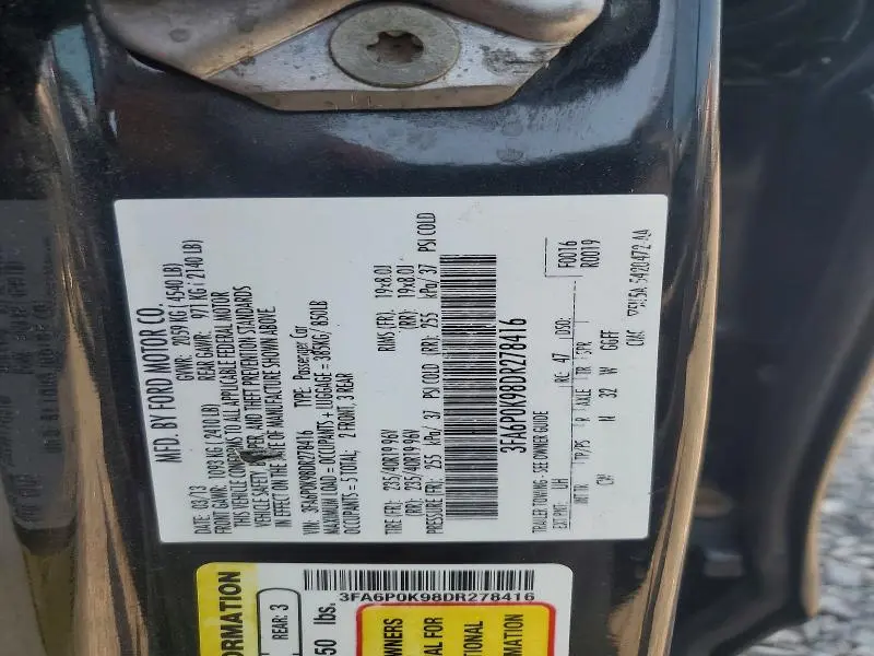 2013 FORD FUSION TITANIUM  
