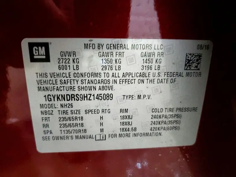 2017 CADILLAC XT5 LUXURY  