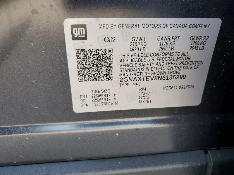 2022 CHEVROLET EQUINOX LT  