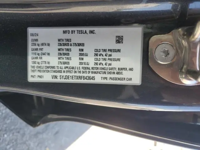 2024 TESLA MODEL 3   