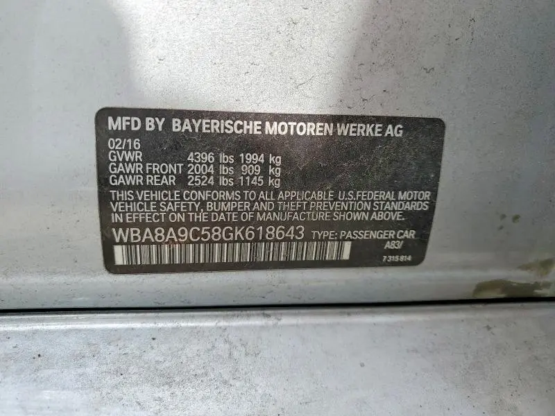 2016 BMW 320 I  