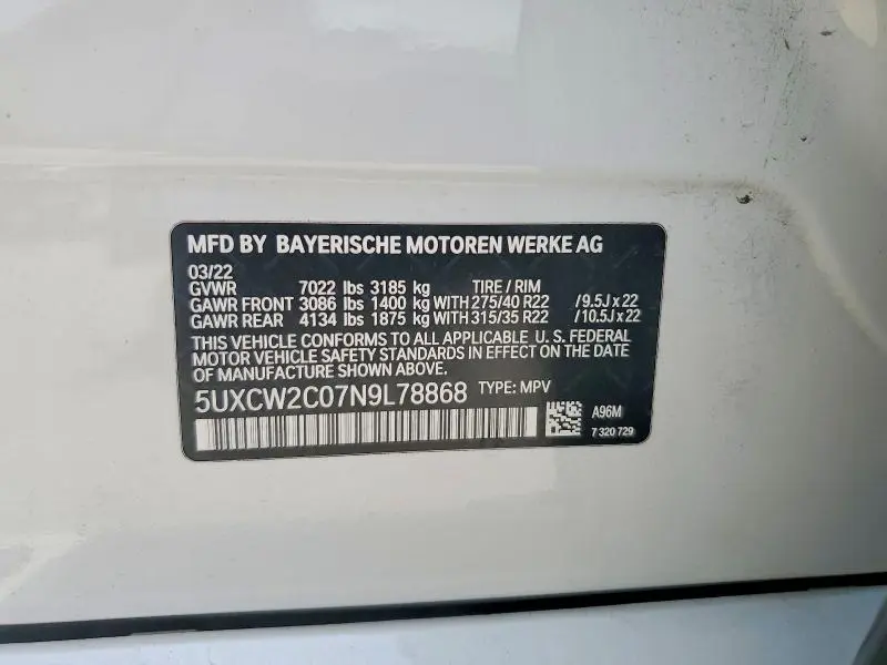 2022 BMW X7 XDRIVE40I  
