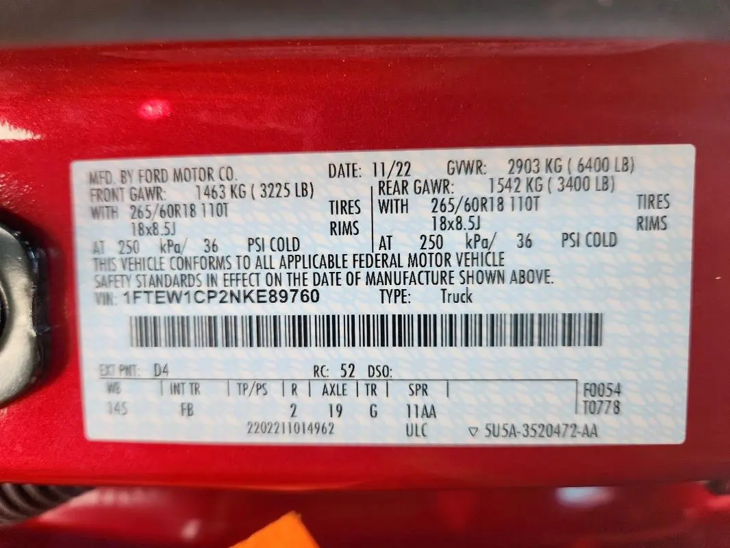 2022 FORD F150 SUPERCREW  