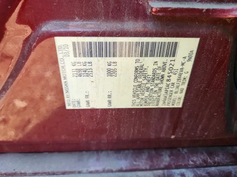 2010 NISSAN MAXIMA 3.5 S  